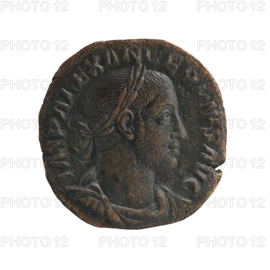 Sestertius (fanciful forgery), Alexander Severus (208–235; Roman emperor 222–235), issuer; Julia Mamaea (ca. 180–235; Augusta 222–235); iconography: Alexander Severus; iconography: Julia Mamaea; empresses; dated 231–235; Roman Empire (27 BC–476); Rome; coin (forgery); diameter 28.0 mm; weight 15.26 g