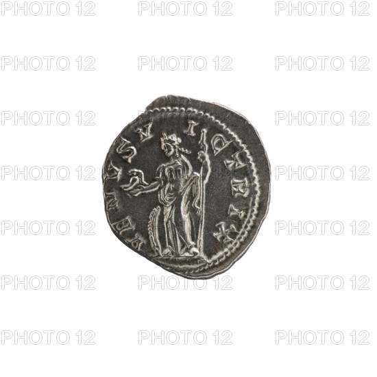 Denarius, Alexander Severus (208–235; Roman emperor 222–235). Obverse: IVLIA MA MAEA AVG — bust of Julia Mamaea (ca. 180–235) in a diadem and drapery; pearl border. Reverse: VENVS VICTRIX — Venus stands facing left, holding a helmet in her right hand and a scepter in her left, with a shield at her feet; pearl border. Date: 225–235. Roman Empire. Coin (Rome). Diameters: 18.0 mm and 20.0 mm. Weight: 3.10 g.