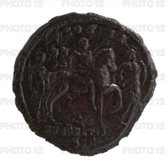 Sestertius of Marcus Aurelius (121–180; Roman emperor 161–180). Obverse: head of the emperor with a laurel wreath facing right, inscription 'M ANTONIN - AVG TR P XXIIII'. Reverse: Marcus Aurelius in military attire riding a horse to the right, holding a long spear; in front of him stands a soldier with a spear and shield, behind him three soldiers with legionary standards; inscription 'COS III' and within the field 'PROFECTIO / S C'. Date: 169–170. Roman Empire. Bronze coin; diameter approx. 32.5–33.0 mm, weight 27.70 g, axis 0°.