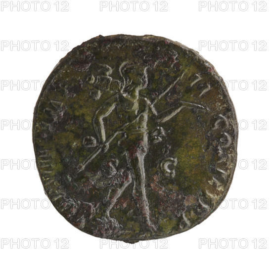 Sestertius, Commodus (161–192; Roman emperor 177–192). Obverse: Head of Commodus in a laurel wreath to the right, inscription 'M ANTONINVS COM•MODVS AVG' around. Reverse: Naked Mars walking to the right, holding a spear in his right hand and a trophy in his left, inscription 'TR P VII • IMP - • - II COS III PP' around, 'IN SC' in fields. Date: 181–182. Roman Empire (27 BC–476), Rome. Coin; diameter 31.0 mm; weight 22.30 g; axis 180°.