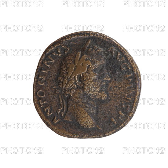 Sestertius, Antoninus Pius (86–161; Roman emperor 138–161), obverse: head of the emperor in a laurel wreath to right, inscription ANTONINVS·AVG·PIVS·PP; reverse: Italia sitting on a star-decorated globe to left, holding a cornucopia in her right hand and a scepter in her left, inscriptions TR·POT·COS·III and in the ITALIA segment S·C; date: 140–144; Roman Empire, Rome; coin; diameter 30.5–31.0 mm, weight 23.21 g, axis 0°.