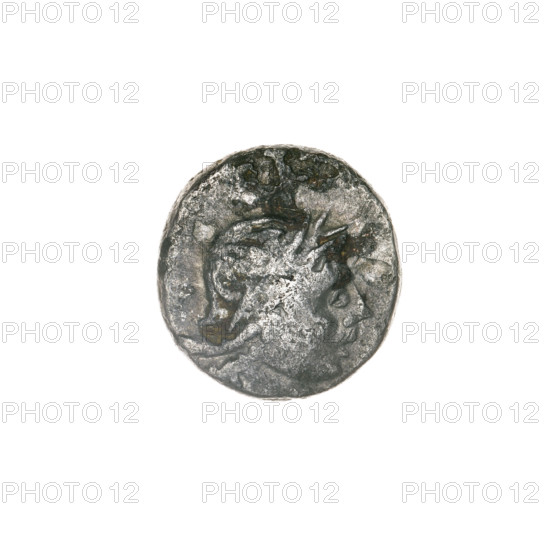 drachma, Pantikapaion, eagles, head of Apollo (iconographic), Black Sea, birds, Apollo (mythology), aw: head of Apollo in laurel wreath to the right; rw: eagle with spread wings to the right, inscription on the right; 270–201 BC, Cimmerian Bosporus, Pantikapaion, coin, weight 3.45 g, diameter 15.1–15.6 mm