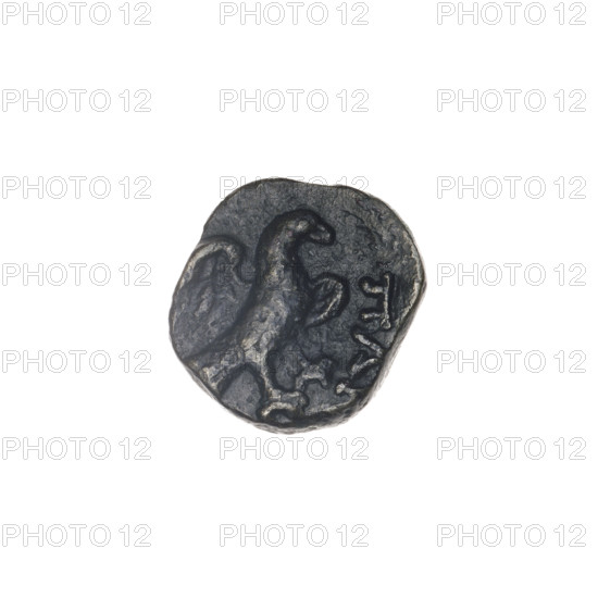 drachma, Pantikapaion, eagles, head of Apollo (iconographic), Black Sea, birds, Apollo (mythology), aw: head of Apollo in laurel wreath facing right; rw: eagle with spread wings facing right, inscription on the right; 270 - 201 BC, Cimmerian Bosporus, Pantikapaion, coin, weight 2.35 g, axis 60 degrees, dimension 1 13 mm, dimension 2 14.7 mm