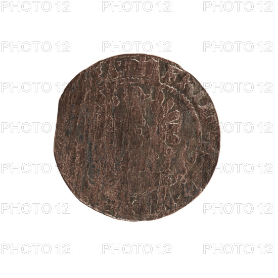 szelag, eagles, Frederick William I Hohenzollern (Great Elector of Brandenburg; Duke of Prussia; 1620-1688), Hohenzollern (coat of arms). Obv. Prussian eagle. Along the rim, between the pearly borders, an inscription beginning with a ducal mitre FR. Rv. Monogram composed of the letters FW. Along the rim, an inscription, divided by the Hohenzollern coat of arms, SIAE. 1653. Ducal Prussia (1525–1701), Königsberg. Coin: dia. 15.2 mm, weight 0.59 g, axis 0°.