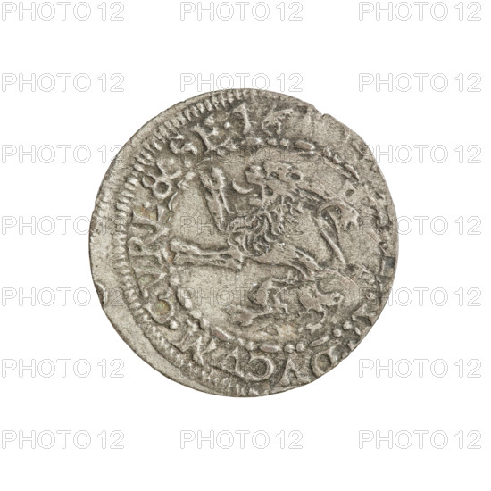 szelag, Friedrich Kettler (Duke of Courland and Semigallia; 1587–1642), Wilhelm Kettler (Duke of Courland and Semigallia; 1587–1616), Stippel, Hans (fl. 1612–1618), publisher, monogram under a crown (iconographic), Kettlers (family), Lion of Courland (coat of arms), emblems, Sheaf (family emblem; Vasa), monograms, R7 (rarity). Aw. Crowned letter S dividing the rim legend. A shield with the Vasa coat of arms is inscribed within the monogram. On the rim, between the borders, the inscription: SIGIS.III.DGREX.POL.&.L. Rw. Courland lion. On the rim, between the borders, the inscription: between the numerals of the date in the rim, an arrow dividing the legend: DVCVM.CVRL.&.SE. 1604. Duchy of Courland and Semigallia, Mitawa, coin, weight 0.68 g