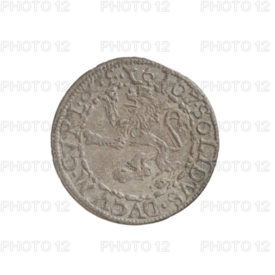 szelag, Friedrich Kettler (Duke of Courland and Semigallia; 1587–1642), Wilhelm Kettler (Duke of Courland and Semigallia; 1587–1616), Stippel, Hans (fl. 1612–1618), publisher, monogram under a crown (iconographic), Kettlers (family), Lion of Courland (coat of arms), Sheaf (family emblem; Vasa), emblems, monograms. Obverse: Crowned letter S dividing the rim legend; a shield with the Vasa coat of arms inscribed in the monogram. Rim inscription: SIGIS.III.DGREX.POL.&.L. Reverse: Courland lion; rim inscription with an arrow dividing the legend between the date numerals: SOLIDVS.DVCVM.CVRL.&.S.16 - 07. Date: 1607. Duchy of Courland and Semigallia, Mitawa. Coin, weight 0.90 g.