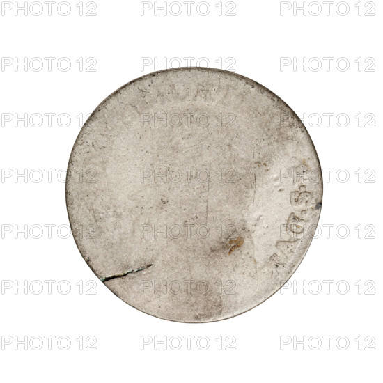 Trojak; maker: Justyn Karol Schröder (master of the Mitawa mint 1763–1764); obverse: outline of a bust, in the rim inscription “&.S.DVX” ; reverse: under a crowned mitre separating the rim inscription, two coats of arms (White Eagle and Pogon), below the numeral of value “3” with letters beneath; coats of arms of Ernest Jan Biron (Duke of Courland and Semigallia; 1763–1769) and Biron family; inscriptions include “AND.1764” and date 1764; Duchy of Courland and Semigallia, Mitawa; coin (trojak), weight 1.50 g.
