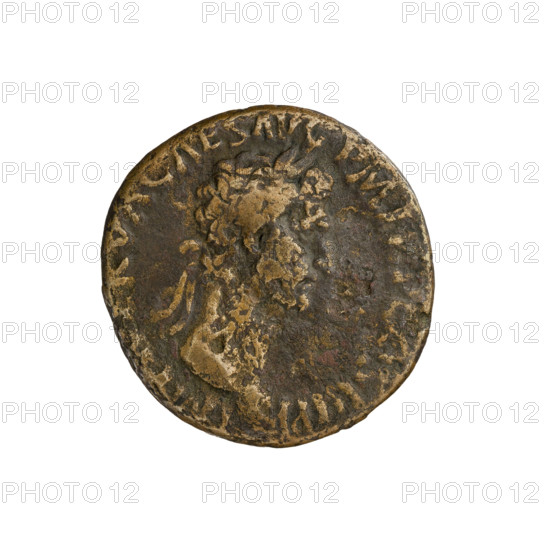 Nerva (30–98; Roman emperor 96–98). Coin, Rome, 97 CE. Obverse: Nerva's head right, wearing a laurel wreath; inscription IMP VA CAES AVG PM TR P II COS III PP. Reverse: Fortuna standing left, holding a rudder in her right hand and a cornucopia (horn of plenty) in her left; inscription FORTVNA AVGVST, with SC on both sides. Axis 180°.