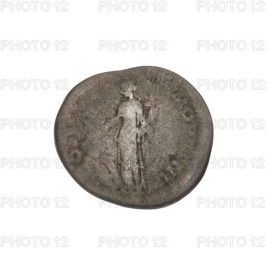 Denarius, Trajan (53–117; Roman emperor 98–117). Obverse: head of Trajan wearing a laurel wreath, facing right; rim inscription: IMP TRAIANO AVG GER DAC PM TR P. Reverse: Fortuna standing left, in a long dress with draperies, right hand outstretched holding a rudder attached to a prow, left hand holding a cornucopia; rim inscription: COS V P P S P Q R OPTIMO PRINC. Date: 103–111. Roman Empire (27 BC–476), Rome. Coin; weight 2.61 g.