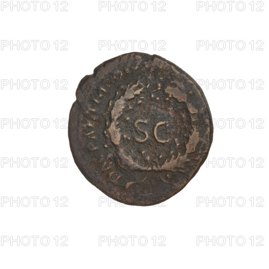 Semis, Trajan (53–117; Roman Emperor 98–117). Bronze coin (weight 4.15 g), dated 114–117. Obverse: head of Trajan in radiant crown facing right; rim inscription: IMP CAES NER TRAIANO OPTIMO AVG GERM. Reverse: letters SC surrounded by an oak wreath; rim inscription: DAC PARTHICO PM TR POT XX COS VI PP. Cyprus; Roman Empire (27 BC–476).