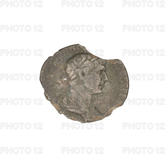 Denarius, Trajan (53–117; Roman emperor 98–117). Obverse: head of Trajan in a laurel wreath facing right; rim inscription illegible. Reverse: Mars walking to the right, completely naked, cloak on shoulders, helmet on head, spear in right hand, trophy in left hand resting on left shoulder; rim inscription illegible. Date: 112–117. Roman Empire (27 BC–476), Rome. Coin, weight 1.79 g.