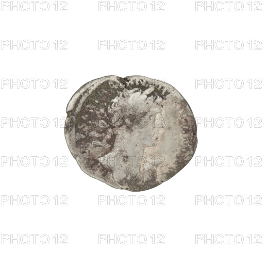 Denarius, Hadrian (76–138; Roman emperor 117–138). Obverse: bust of Hadrian right, laurel wreath in hair; rim inscription IMP CAESAR TRAIAN HADRIANVS AVG. Reverse: Pax standing left, dressed in a long robe with draperies, holding a branch in her right hand and a cornucopia in her left; rim inscription PM TRP COS II; inset inscription PAX. Date: 118. Roman Empire (27 BC–476), Rome. Coin; weight 2.98 g.