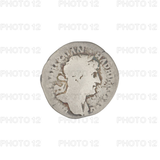 Denarius, Hadrian (76–138; Roman emperor 117–138). Obverse: head of Hadrian right, laurel wreath in hair; rim inscription: IMP CAESAR TRAIAN HADRIANVS AVG. Reverse: Felicitas seated on a throne left, wearing a long robe with draperies, holding a caduceus in her right hand and a horn of plenty in her left; rim inscription: PM TR P S II; sectional inscription: FEL PR. Date: 119–122. Roman Empire (27 BC–476), Rome. Coin; weight 2.66 g.