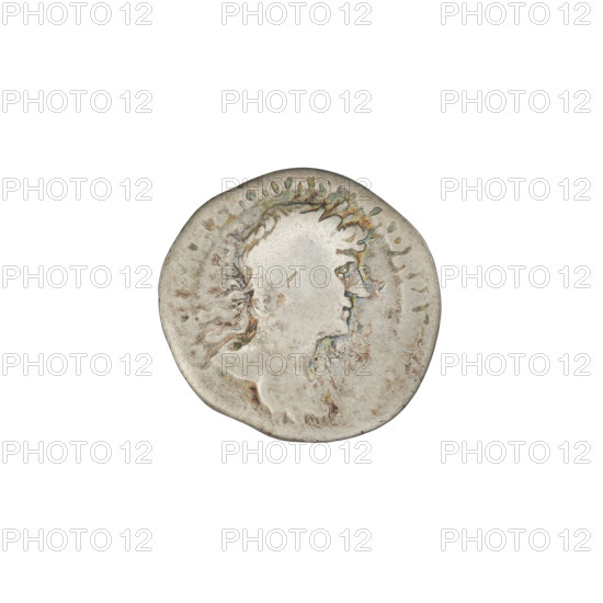 Denarius, Hadrian (76–138; Roman emperor 117–138). Obverse: Bust of Hadrian with laurel wreath facing right; rim inscription TRAIAN. Reverse: Providentia standing left, dressed in a long dress, pointing to a globe in front of her and holding a scepter; rim inscription PMT, COS III; on both sides of the figure the inscription PRO AVG. Date: 119–122. Roman Empire (27 BC–476), Rome. Coin; weight 3.01 g.