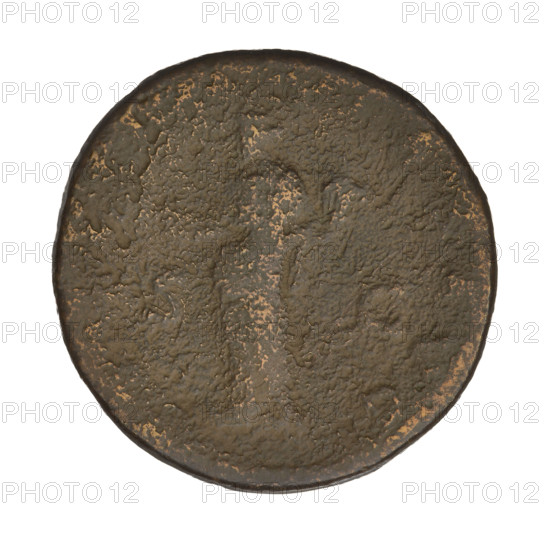 Sestertius of Hadrian (76–138; Roman emperor 117–138). Coin (personification). Obverse: Head of Hadrian with laurel wreath facing right; rim inscription: HADRIANVS AVG COS III PP. Reverse: Personification facing left, holding scales in right hand and cornucopia in left; SC on both sides; rim inscription illegible. Date: 134–138. Roman Empire (27 BC–476). Rome. Coin, weight 23.25 g.