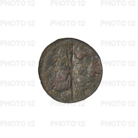 Quarter (coin) of Hadrian (76–138; Roman emperor 117–138). Obverse: eagle standing upright, head turned left; rim inscription: IMPCAESAR. Reverse: winged thunderbolt; rim inscription obliterated. Features eagles, feathers, wings, thunderbolts. Date: 119–138. Roman Empire (27 BC–476), Rome. Coin; weight 2.60 g.