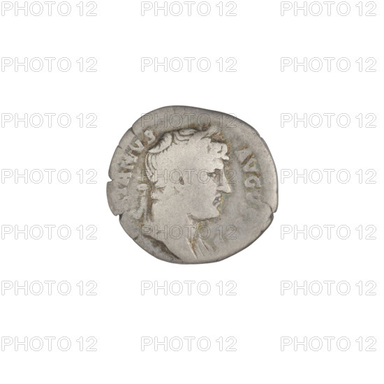 Denarius, Hadrian (76–138; Roman emperor 117–138). Obverse: head of Hadrian with laurel wreath facing right; rim inscription HADRIANVS AVGVSTVS. Reverse: Roma standing left, wearing a short robe and helmet, holding a small figure of Victoria in her right hand and a spear in her left; rim inscription COS III. 125–128. Roman Empire (27 BC–476). Rome. Silver coin, weight 3.05 g.