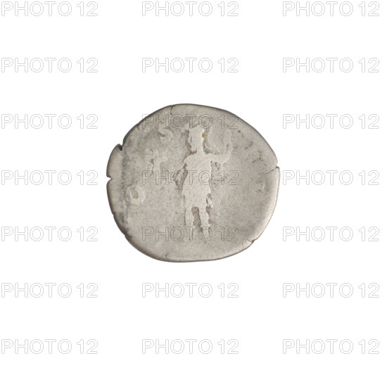 Denarius, Hadrian (76–138; Roman emperor 117–138). Obverse: head of Hadrian with laurel wreath facing right; rim inscription HADRIANVSAVGVSTVS. Reverse: Roma standing left, wearing a short robe and helmet, holding a figure of Victoria in her right hand and a spear in her left; rim inscription COS III. 125–128 CE. Roman silver coin, weight 3.05 g.