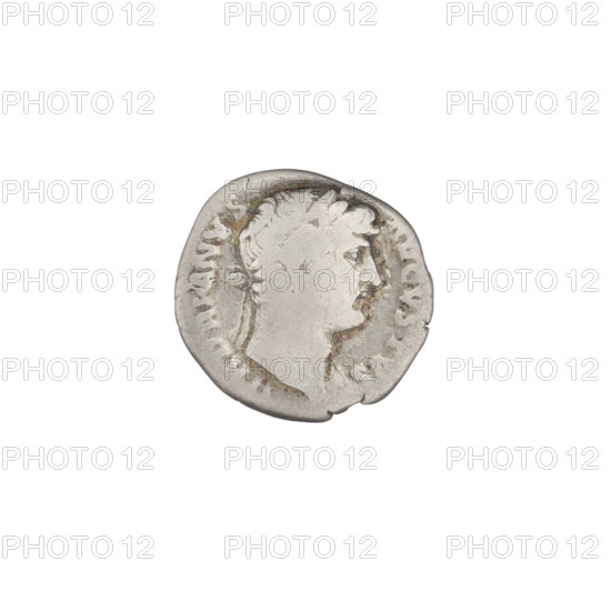 Denarius, Hadrian (76–138; Roman emperor 117–138). Obverse: head of Hadrian in laurel wreath facing right; rim inscription HADRIANVS AVGVSTVS. Reverse: Roma standing left, wearing a short robe and helmet, holding a figure of Victoria in her right hand and a spear in her left; rim inscription. Features laurel wreaths, spears, heads. Roman Empire (27 BC–476). Coin, weight 3.03 g.