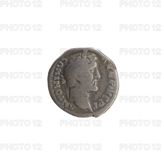 Denarius, Antoninus Pius (86–161; Roman emperor 138–161) — obverse: Head of Antoninus Pius in a laurel wreath facing right, inscription ANTONINVS · AVG · PIVS · PP; reverse: Concordia standing left, holding a patera in her outstretched right hand and a long scepter in her left, inscription C · O · S · IIII around. Iconography: scepters, Concordia (personification), personifications, paterae. Date: 145–161. Culture/place: Roman Empire, Rome. Medium/format: coin; diameter 17.0 mm; weight 2.83 g; axis 330°.