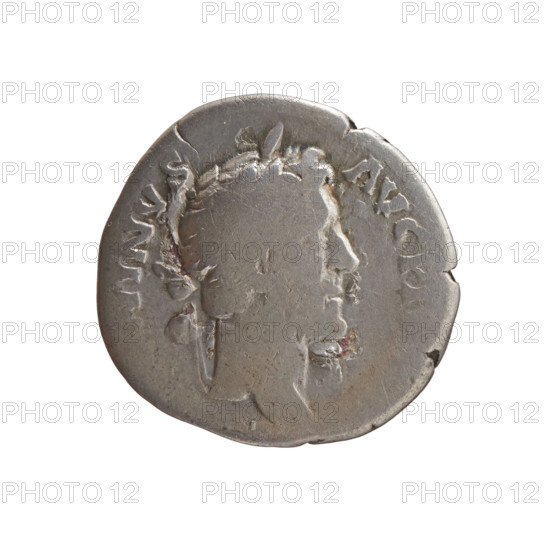 Denarius, Antoninus Pius (86–161; Roman emperor 138–161). Obverse: Head of Antoninus Pius in a laurel wreath facing right, inscription NINVS • AVG • PIV. Reverse: Concordia standing left, holding a patera in her outstretched right hand and a long scepter in her left, with surrounding control marks. Date: 145–161. Culture/place: Roman Empire, Rome. Medium/format: coin. Measurements: diameter 17.5–18.0 mm; weight 2.90 g; axis 150°.