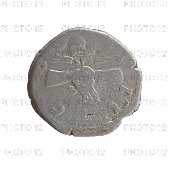 Denarius of Antoninus Pius (86–161; Roman Emperor 138–161), c. 145–161. Obverse: Head of Antoninus Pius in a laurel wreath facing right, inscription NINVS · AVG · PIV. Reverse: Two hands clasped together holding a winged caduceus and ears of corn; legends C · OS · and I · II around. Iconography includes caduceus, ears of corn, hands joined. Roman Empire (27 BC–476), Rome. Coin; diameter 17.5–18.0 mm, weight 2.83 g, axis 180°.