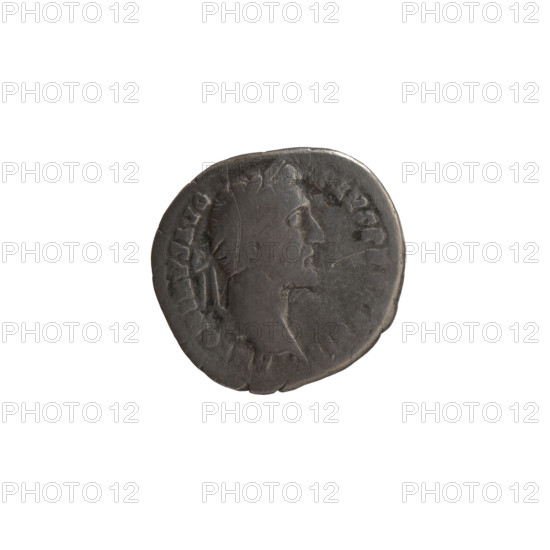Denarius of Antoninus Pius (86–161; Roman emperor 138–161), 148–149. Obverse: Head of Antoninus Pius in a laurel wreath facing right, inscription ANTONINVS AVG - PIVS PP TR P XII. Reverse: Aequitas standing left, holding scales in his outstretched right hand and a cornucopia in his left, with inscription C - OS - IIII. Coin; Roman Empire (27 BC–476); Rome. Diameter 17.0–18.0 mm, weight 3.08 g, axis 180°.