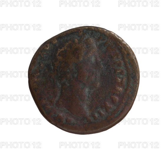 as (forgery?), Antoninus Pius (86–161; Roman emperor 138–161), issuer; iconography: personifications, Felicitas, ears of corn; head of the emperor in a laurel wreath; aw: Head of Antoninus Pius in a laurel wreath facing right, ANT N AVG PIVS PP TR P XII all around; rw: Felicitas stands to the right, holds a long caduceus in his right hand, in his left hand, through which he has a drapery hanging, holds ears of corn, FELICI all around; inscription in section OS II; fields SC; 148–149 (for the original); Roman Empire (27 BC–476); Rome (for the original); coin; diameter 25.5–26.0 mm; weight 11.22 g; axis 0°.