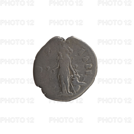 Denarius, Antoninus Pius (86–161; Roman emperor 138–161), issuer: Antoninus Pius. Obverse: head of the emperor in a laurel wreath facing right, inscription ANTONINV, VG - PIVS PP, VI all around. Reverse: Annona (personification) stands left, holds ears of corn in her right hand, rests her left on a container (modius) standing on a ship, inscription OS - IIII all around. Iconography: Antoninus Pius; personifications; modius; ships. Date: 152–153. Culture/place: Roman Empire, Rome. Object type: coin (denarius). Measurements: diameter 17.5–18.0 mm, weight 3.20 g, axis 180 degrees.