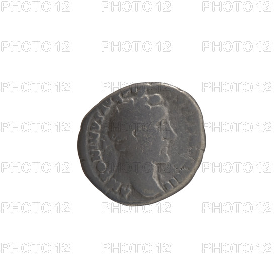 Denarius, Antoninus Pius (86–161; Roman emperor 138–161) — obverse: head of Antoninus Pius in a laurel wreath facing right, inscription ANTONINVS AVG VS PP TR P XVIII; reverse: Fortuna standing right, holding a long rudder leaning against a globe in her right hand and a cornucopia in her left, legend S - IIII; attributes: globe, horns of plenty, rudder; iconography: Fortuna, personifications; date: 154–155; culture: Roman Empire (27 BC–476), Rome; medium: coin; diameter 17.0–18.0 mm; weight 2.65 g; axis 180 degrees.