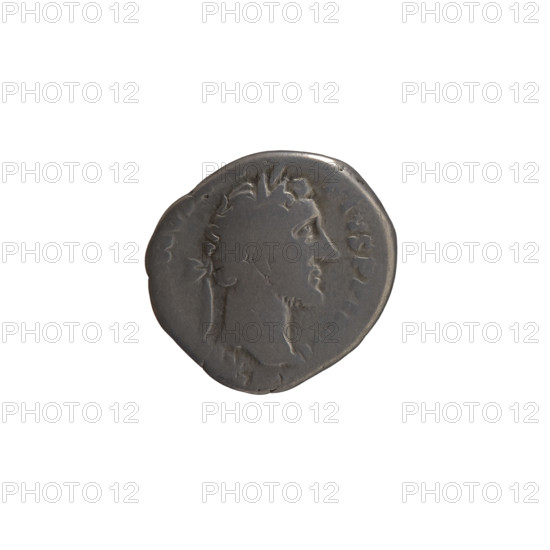 Denarius of Antoninus Pius (86–161; Roman emperor 138–161), c. 156–157. Obverse: head of the emperor in a laurel wreath facing right, legend PIVS PP IMP II. Reverse: Salus seated left, feeding a snake wrapped around an altar with her right hand and leaning on the throne with her left, legends TR PO XX, S IIII. Roman Empire (27 BC–476), Rome. Coin; diameter 17.0–17.5 mm, weight 2.97 g, axis 0°.