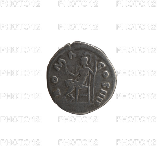 Denarius of Antoninus Pius (86–161; Roman emperor 138–161). Obverse: head of the emperor in a laurel wreath facing right, inscription ANTONINV·AVG·PIVS·PP·TRP·XXIII. Reverse: Roma seated left, holding Victory in his outstretched right hand and a spear in his left, inscription ROMA·COS·IIII. Date: 159–160. Roman Empire (27 BC–476), Rome. Coin; diameter 18.0 mm; weight 3.00 g; axis 180°.