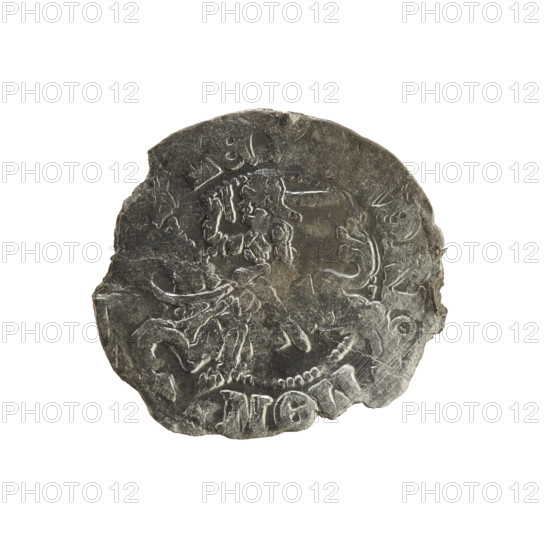 Lithuanian half-grosz, Sigismund I the Old (King of Poland; reign 1506–1548). Silver coin (half-grosz), Jagiellon dynasty; obverse: Pogon (Lithuanian mounted knight) turned left, rim with pearl-shaped borders and inscription; reverse: crowned Polish eagle, rim with pearl-shaped borders and inscription. Dated 1508–1529. Minted in Vilnius, Grand Duchy of Lithuania (Poland–Lithuania).