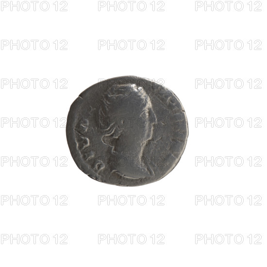 Denarius, posthumous issue for Faustina the Elder (98–141; Roman empress 138–141). Obverse: Bust of Faustina I draped, facing right, inscription 'DIVA FAVSTINA.' Reverse: Fortuna veiled, standing left, holding a globe in her outstretched right hand and a rudder in her left, inscription 'ETERNITAS.' Issuer: Antoninus Pius (86–161; Roman emperor 138–161). Iconography: personifications (Fortuna), globe (attribute), rudder. Date: after 141 CE, Roman Empire (27 BC–476). Type: coin (denarius). Diameter: 16.0–18.0 mm. Weight: 3.14 g. Axis: 180°.