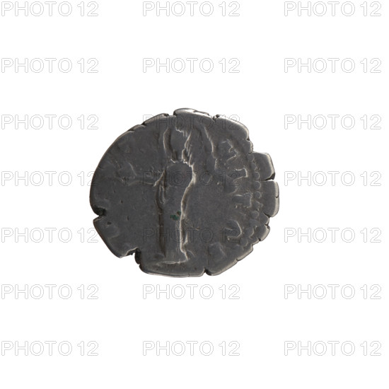 Denarius, posthumous issue for Faustina the Elder (98–141; Roman empress 138–141). Obverse: Bust of Faustina I in drapery facing right, inscription VA - FAVSTINA all around. Reverse: Providentia standing left, holding a globe in her outstretched right hand and a windblown veil, inscription E, ER - NITAS all around. Issuer: Antoninus Pius (86–161; Roman emperor 138–161). Iconography: personifications, globe (attribute), veils; Providentia (personification). Date: after 141, Roman Empire (27 BC–476), Rome. Coin: dia. 17.0–19.0 mm, weight 2.85 g, axis 180°.