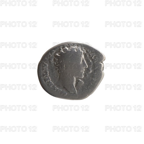 Denarius; obverse: head of young Marcus Aurelius bare, right, inscription 'AVRELIVS CA' and 'SAR AVG PII' (circumferential). Reverse: Honos (personification) standing left, holding a branch in his right hand and a cornucopia in his left, with inscription (circumferential). Issuers: Marcus Aurelius (121–180; caesar 139–161) and Antoninus Pius (86–161; emperor 138–161). Iconography: personifications, Honos, branches, cornucopias. Date: circa 145–147. Roman Empire, Rome. Coin: silver; diameter 16.0–18.5 mm, weight 2.94 g, axis 180°.