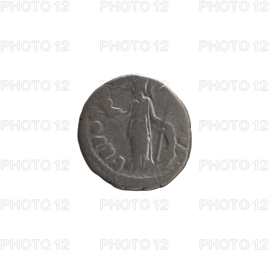 Denarius, Marcus Aurelius (121–180; Roman emperor 161–180), issuer: Antoninus Pius (86–161; Roman emperor 138–161); bust of young Marcus Aurelius uncovered, in paludamentum, right; AV ELIVS CAES - AR AVG PII F all around; obverse: Bust of young Marcus Aurelius right; reverse: Minerva stands left, holds an owl in her outstretched right hand, rests her left hand on a shield and spear, TR POT - VIIII -, II all around; iconography: Minerva, owls, shields, spears; date: ca. 154–155; Roman Empire; Rome; coin (denarius); diameter 16.5–17.0 mm; weight 2.85 g; axis 180°.