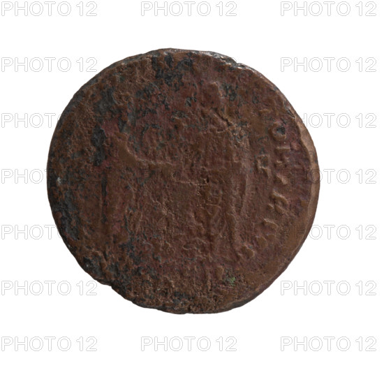 Dupondius/as depicting Marcus Aurelius (121–180; Roman emperor 161–180) and Lucius Verus (130–169). Obverse: head of Marcus Aurelius with laurel wreath facing right, inscription IMP AE AVG P. Reverse: Marcus Aurelius and Lucius Verus stand opposite and shake hands; Marcus Aurelius holds a scroll, inscription TOR TR P XV. Roman Empire, 161. Coin (bronze): diameter ~24–25 mm, weight 10.4 g, axis 345°.