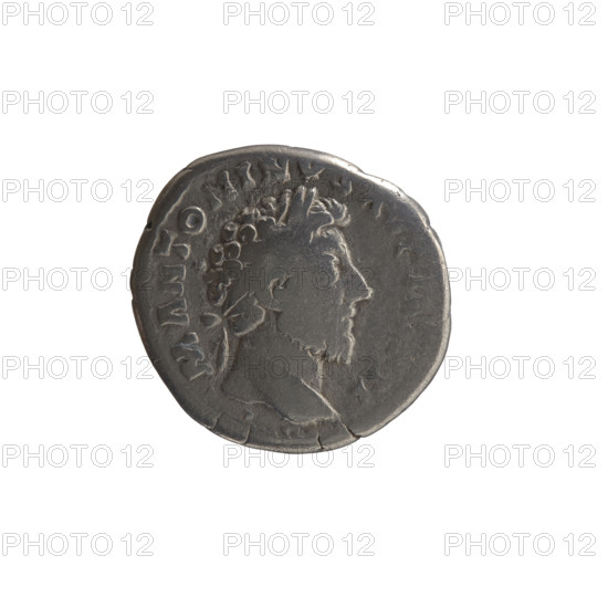 Denarius, Marcus Aurelius (121–180; Roman emperor 161–180), issuer; obverse: head of Marcus Aurelius with laurel wreath facing right, inscription 'M ANTONINVS AV'; reverse: Providentia standing left, holding a globe in her right hand and a cornucopia in her left, inscription 'PROV DEOR TR P XVII COS III'; date 162–163; Roman Empire (27 BC–476), Rome; coin; diameter 17.5 mm; weight 2.79 g; axis 180 degrees.