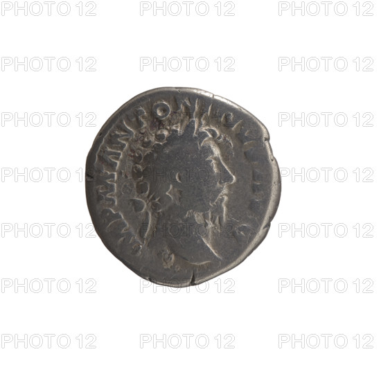 Denarius, Marcus Aurelius (121–180; Roman emperor 161–180), issuer: Marcus Aurelius; obverse: head of Marcus Aurelius with laurel wreath facing right, legend 'MP M ANTONINVS AVG'; reverse: Providentia standing left, holding a globe in her right hand and a cornucopia in her left, legend 'PROV DEOR TR P XVII COS, II'; iconography includes personifications, globe (attribute), Providentia, cornucopia; date: 162–163; culture: Roman Empire (27 BC–476), Rome; medium: silver coin; diameter 17.0–17.5 mm; weight 3.14 g; axis 0 degrees.