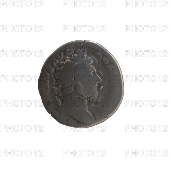 Denarius, Marcus Aurelius (121–180; Roman emperor 161–180) — obverse: head of Marcus Aurelius with laurel wreath facing right, inscription ONINVS AVG; reverse: Armenia personified seated left in a short robe, trousers and pointed cap, supporting her head with her right hand, left hand resting on a bow and quiver, with a shield and a standard (vexillum) in front; inscriptions PM TR P XV and ARMEN.; iconography includes personifications, vexillum, bows, shields, quivers; date circa 163–164; Roman Empire; Rome; coin; diameter 16.5–17.0 mm; weight 3.14 g; axis 0°.