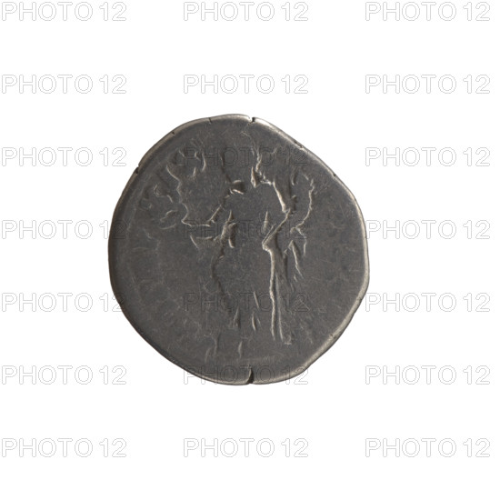 Denarius, Marcus Aurelius (121–180; Roman emperor 161–180), c. 164–165. Obverse: head of Marcus Aurelius with laurel wreath facing right, inscription AN INVS AVG. Reverse: Felicitas standing left, right leg resting on a globe, holding a caduceus in her right hand and a cornucopia in her left, inscription PM TR P XIX COS III. Iconography: Felicitas (personification), caducei, cornucopias, globe. Roman Empire (27 BC–476). Coin; diameter 18.0–18.5 mm, weight 3.15 g, axis 180°.