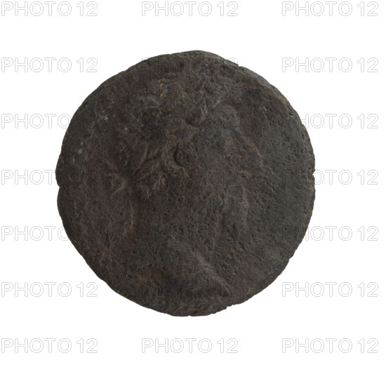 Head of Marcus Aurelius with a laurel wreath facing right, legend NINVS AVG - ARMENIACVS all around; reverse: Naked Mars covered with a cloak walking to the right, holding a spear in his right hand and a trophy in his left, TR - IMP II COS III all around, in SC fields. Issuer: Marcus Aurelius (121–180; Roman emperor 161–180). Iconography: Roman deities (Mars), spears, trophies. Date: 164–165. Roman Empire, Rome. Coin. Diameter 23.5–24.0 mm, weight 9.38 g, axis 180°.