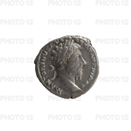 Denarius of Marcus Aurelius (121–180; Roman emperor 161–180), 168, Rome. Obverse: Head of Marcus Aurelius with laurel wreath facing right, inscription M ANTONINVS AVG - ARM PARTH MAX. Reverse: Aequitas seated left, holding scales in his right hand and a cornucopia in his left, inscription TR P XXII IM V - COS III. Coin; diameter 19.0 mm, weight 3.25 g, axis 0°.