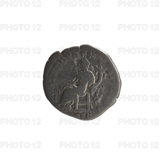 denarius, Marcus Aurelius (121–180; Roman emperor 161–180), issuer; obverse: head of Marcus Aurelius with laurel wreath facing right, inscribed VS AVG ARM - PARTH; reverse: Fortuna seated left, holding a rudder in her right hand and a cornucopia in her left, inscribed FORT RED TR P - XX - II IMP V; inscription OS III; dated 168; Roman Empire (27 BC–476); Rome; coin; material: silver; diameter 18.0–18.5 mm; weight 2.70 g; axis 0 degrees.
