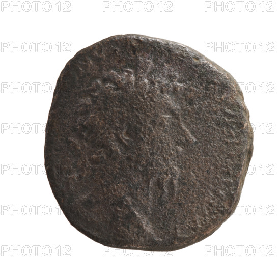Sestertius of Marcus Aurelius (121–180; Roman emperor 161–180). Obverse: Head of Marcus Aurelius in a laurel wreath facing right, inscription INVS AV, AX around. Reverse: Victoria walking left, holding a wreath in her right hand and a palm branch in her left, inscription TR POT XXII around, letters SC in fields. Date: 168–169. Roman Empire (27 BC–476), Rome. Coin. Diameter 28.5–29.5 mm; weight 22.01 g; axis 165°.