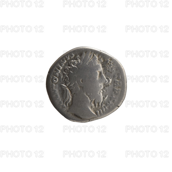 Denarius of Marcus Aurelius (121–180; Roman emperor 161–180), ca. 169–170. Obverse: Head of Marcus Aurelius in a laurel wreath facing right, legend M ANTONINVS - VG TR P XXIIII. Reverse: Diana stands frontally, turns her head left, holds an arrow in her right hand and a bow in her left, legend C O - III. Roman deities; iconography includes bows and arrows. Roman Empire (27 BC–476). Coin; diameter 17.0–18.5 mm, weight 3.09 g, axis 180°.