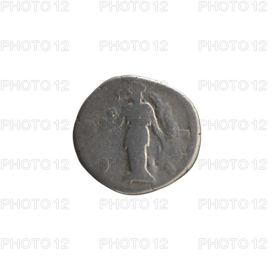 Denarius of Marcus Aurelius (121–180; Roman emperor 161–180). Obverse: Head of Marcus Aurelius in a laurel wreath facing right, legend 'M ANTONINVS -'. Reverse: Diana stands frontally, turns her head left, holds an arrow in her right hand and a bow in her left, legend 'VG TR P XXIIII' (obverse legend partially given) and reverse letters 'C O, - III'. Date: 169–170. Roman Empire (27 BC–476), Rome. Coin; diameter 17.0–18.5 mm, weight 3.09 g, axis 180°.
