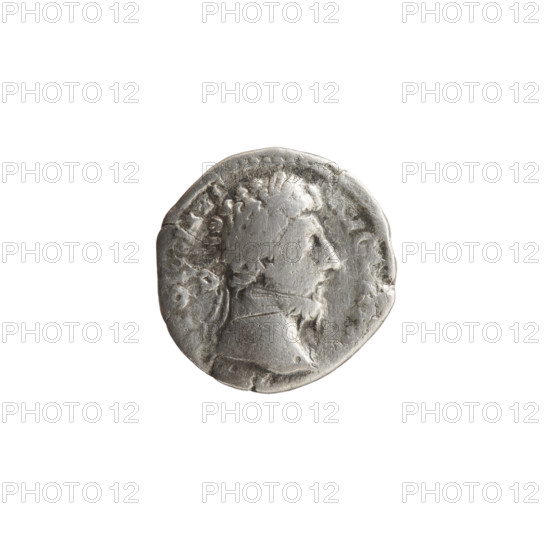 Denarius, Marcus Aurelius (121–180; Roman emperor 161–180), issuer. Obverse: Head of Marcus Aurelius in laurel wreath facing right; inscription around. Reverse: Jupiter seated on a throne facing left, holding a thunderbolt in his right hand and a scepter in his left; inscription around. Legend details: C O - S - II. Date: 170–171. Roman Empire (27 BC–476), Rome. Coin; weight 2.48 g; diameter approx. 17.0–17.5 mm.