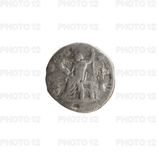Denarius, Marcus Aurelius (121–180; Roman emperor 161–180), 170–171. Obverse: Head of Marcus Aurelius in laurel wreath facing right. Reverse: Jupiter seated on a throne facing left, holding a thunderbolt in his right hand and a scepter in his left. Iconography: Jupiter, Roman deities, scepters, thunderbolts; emperor iconography. Roman Empire (27 BC–476). Coin. Diameter 17.0–17.5 mm. Weight 2.48 g.